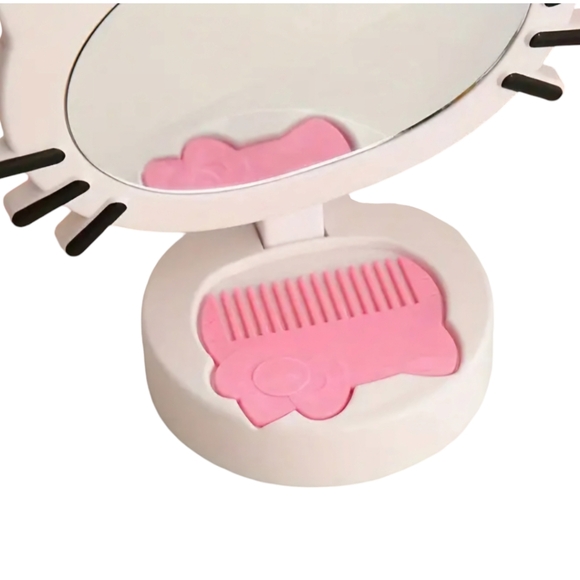 Limited Edition HELLO KITTY Deluxe 360°Swivel Rotating Vanity Mirror With Comb - Picture 2 of 13